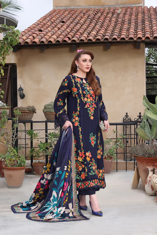 3 PC EMBROIDERED DHANAK SUIT - BG831