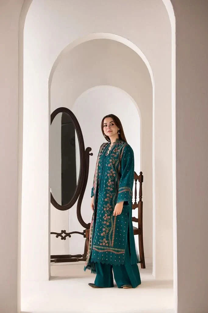 3PC EMBROIDED DHANAK - BG 617