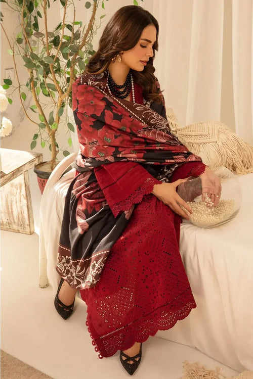 3 PC BORING EMBROIDERED DHANAK SUIT-BG586