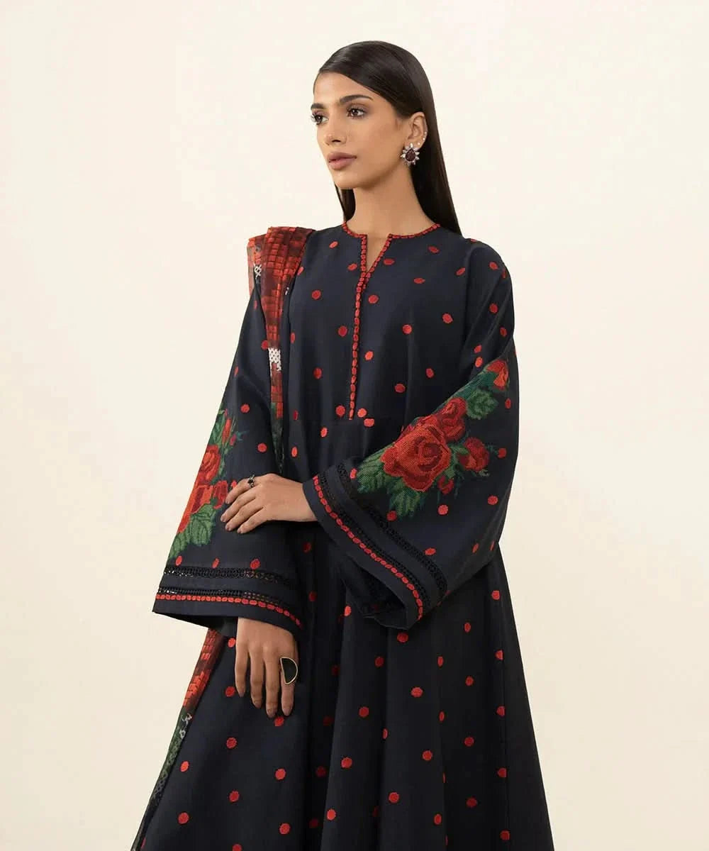 3PC UNSTITCHED DHANAK SUIT - BG341