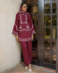 Maroon schiffli DHANAK - BG602