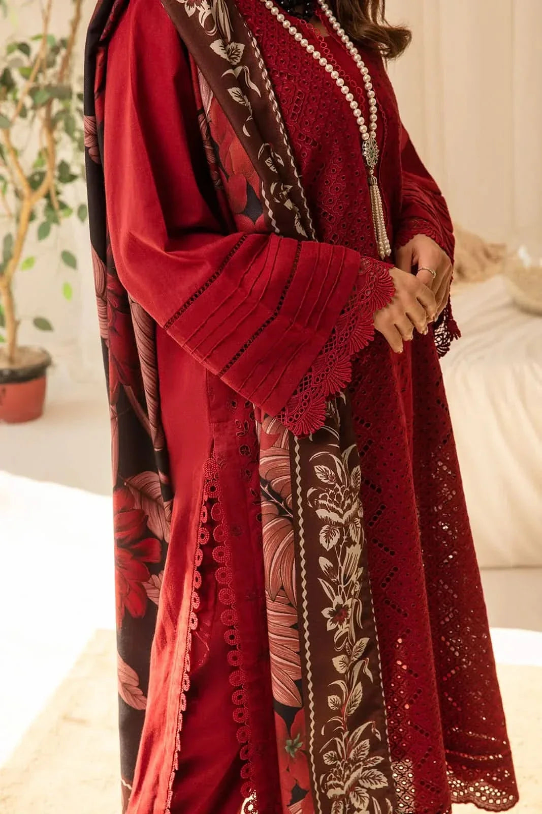 3 PC BORING EMBROIDERED DHANAK SUIT-BG586