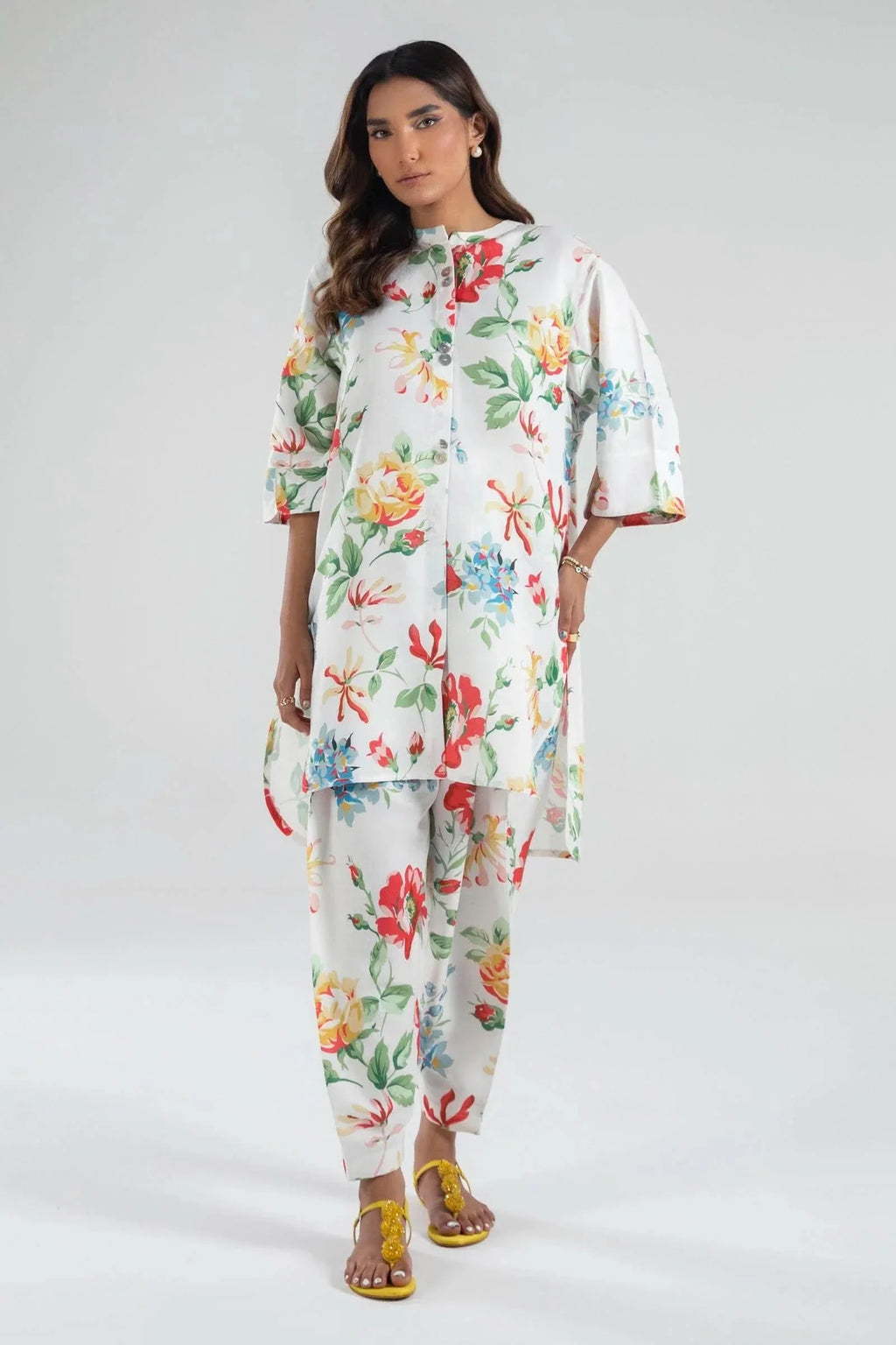 3PC PRINTED LAWN SUIT-BG501