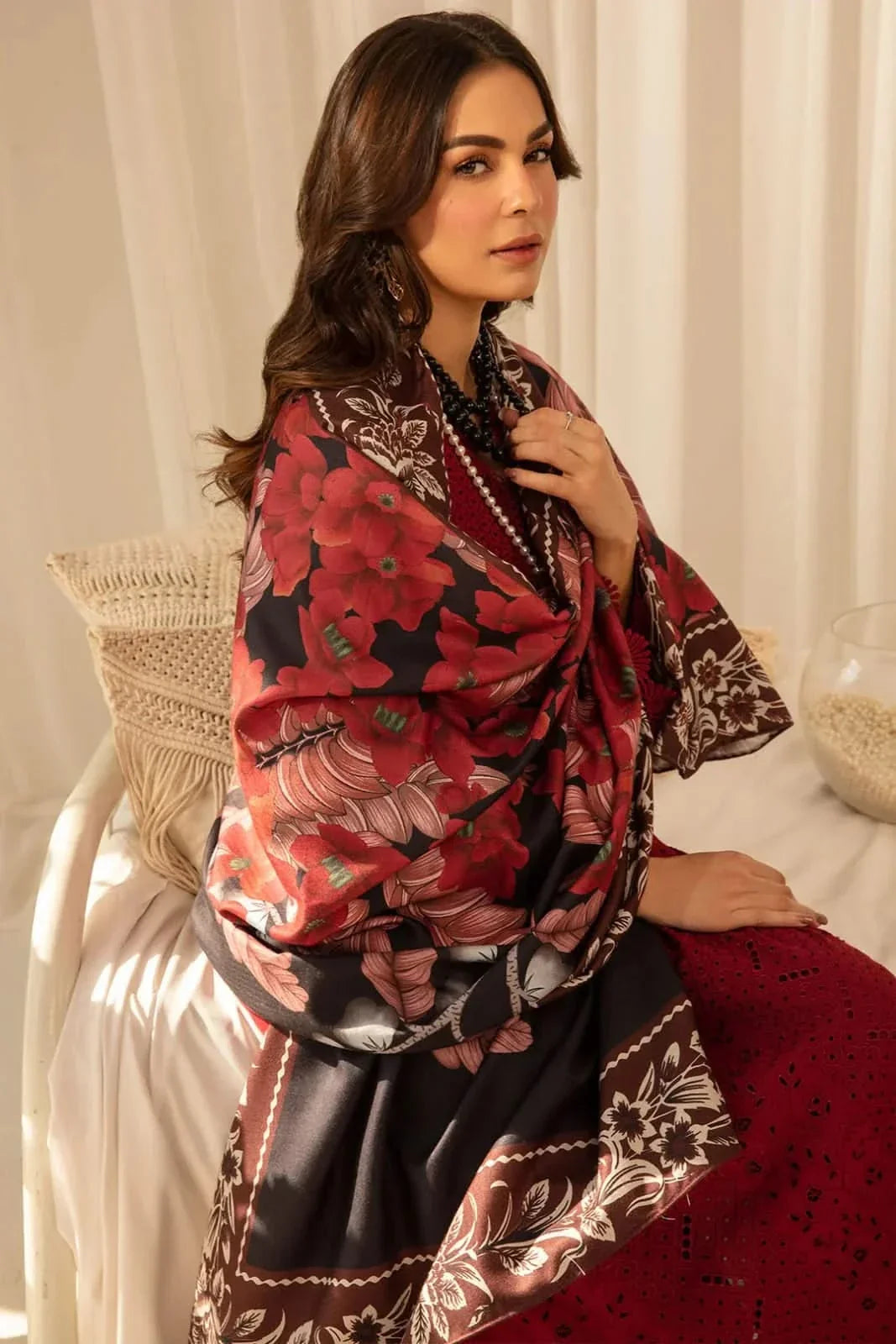3 PC BORING EMBROIDERED DHANAK SUIT-BG586
