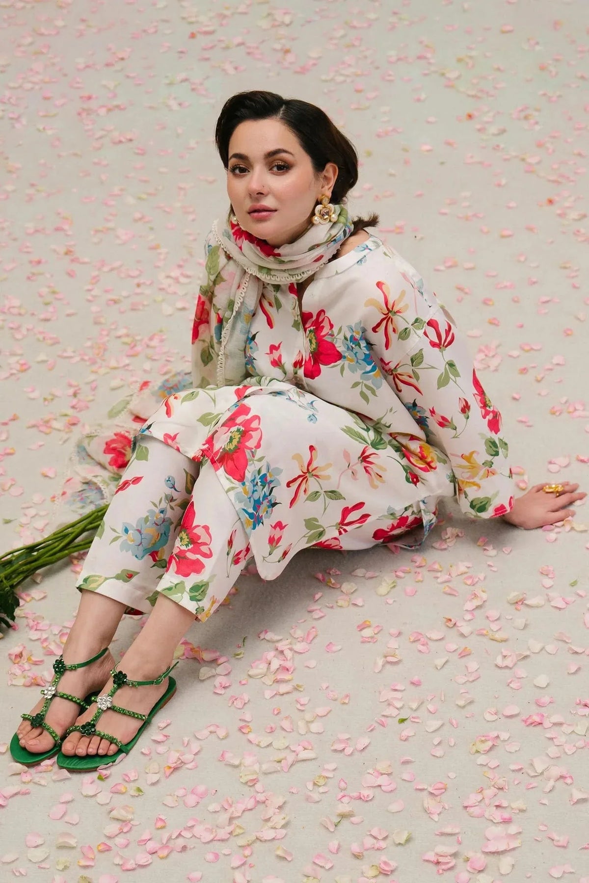 3PC PRINTED LAWN SUIT-BG501