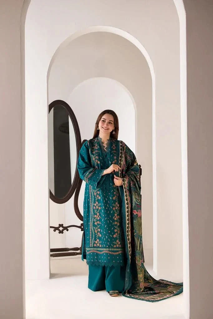 3PC EMBROIDED DHANAK - BG 617