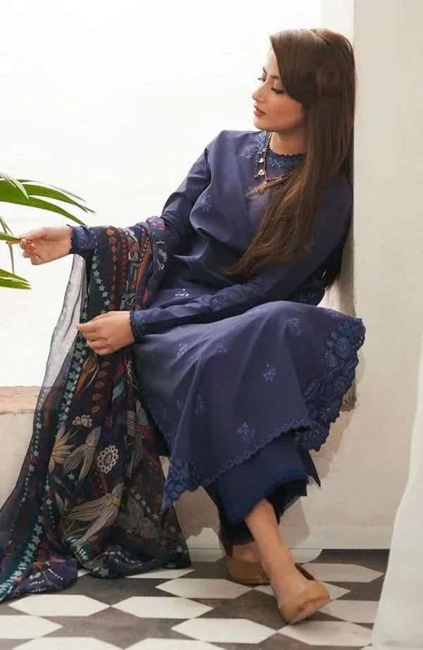 EMBROIDERED DHANAK 3PC SUIT-BG330
