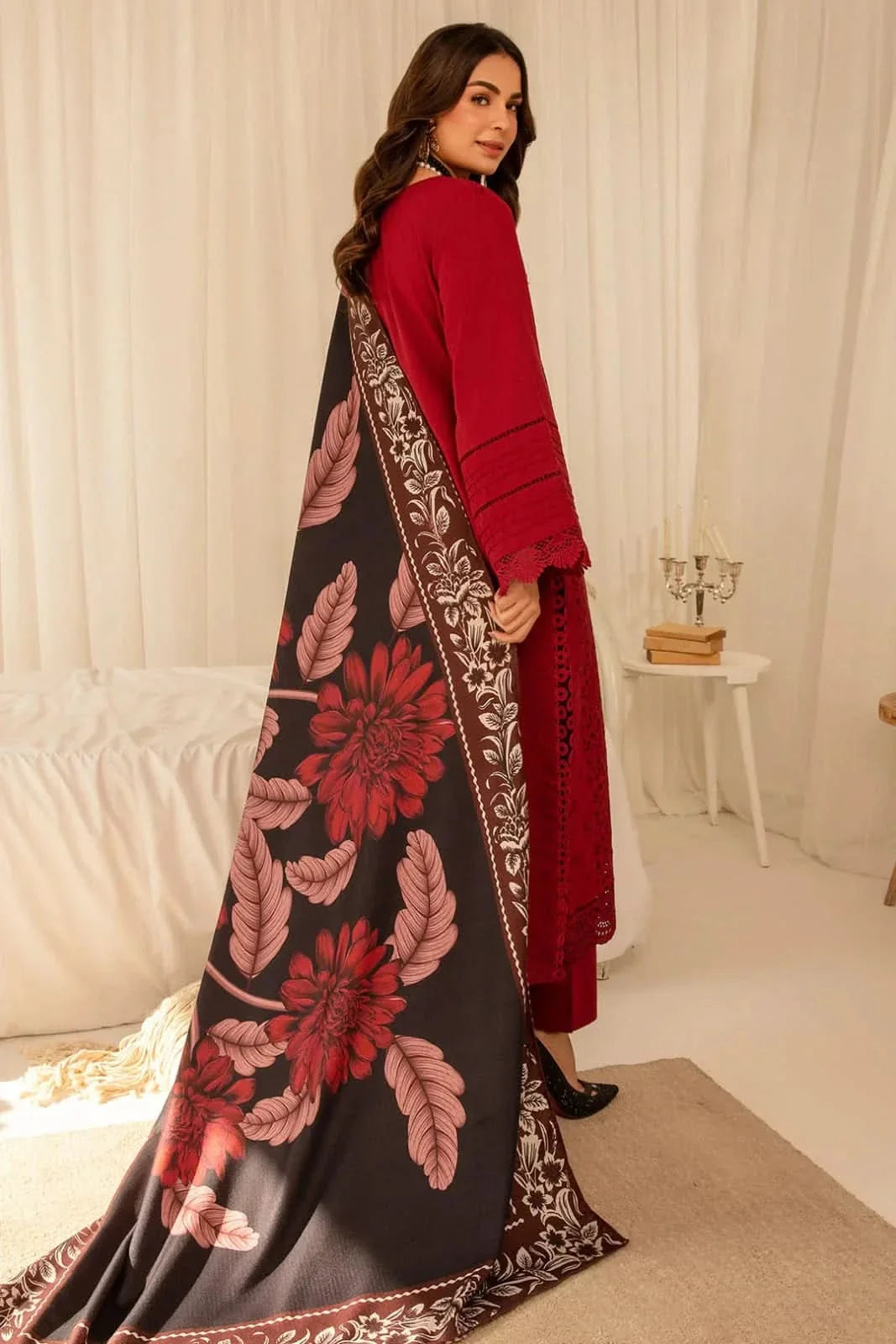 3 PC BORING EMBROIDERED DHANAK SUIT-BG586