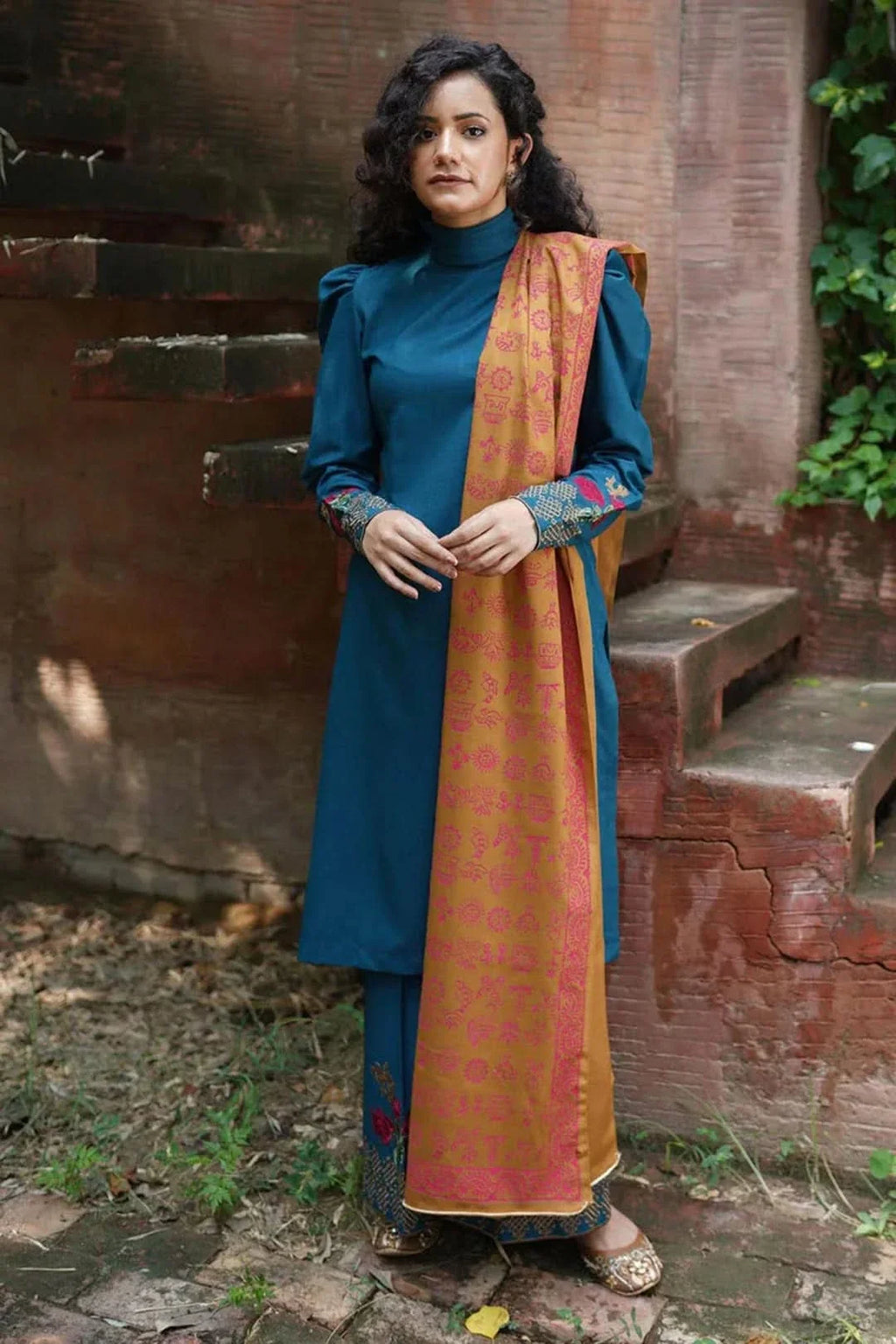 3PC DHANAK EMBROIDERED SUIT - BG606