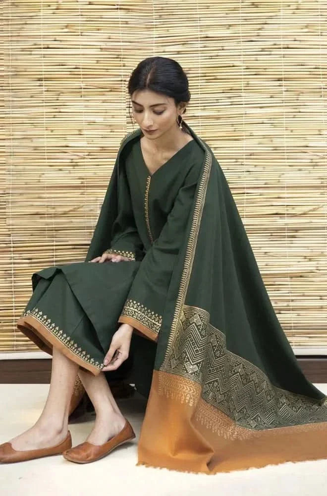 3 PC - EMBROIDERED DHANAK-BG578