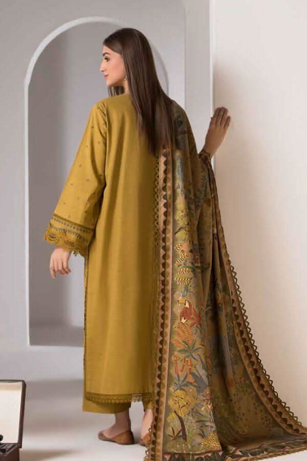 3PC EMBROIDERED DHANAK - BG614