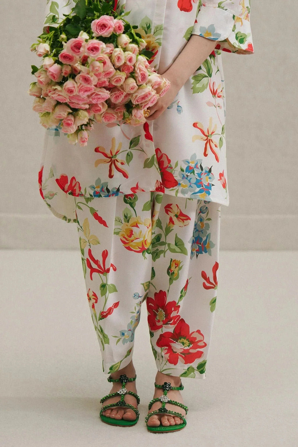 3PC PRINTED LAWN SUIT-BG501