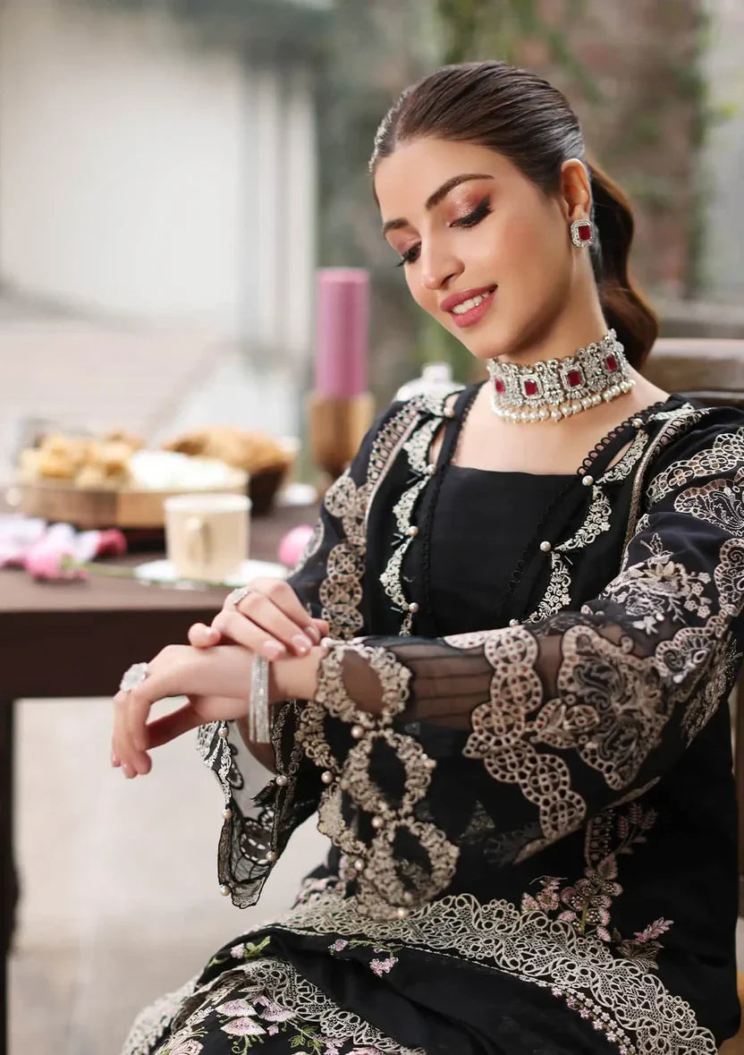 3PC EMBROIDERED DHANAK SUIT - BG901