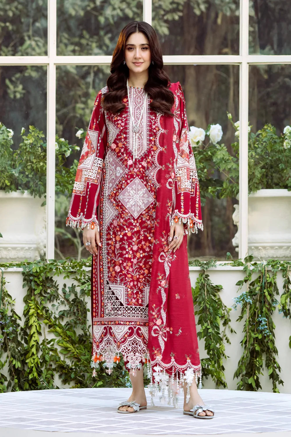 3PC UNSTITCHED LAWN SUIT - BG874