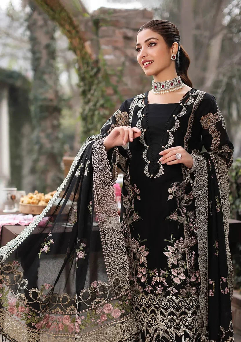 3PC EMBROIDERED DHANAK SUIT - BG901
