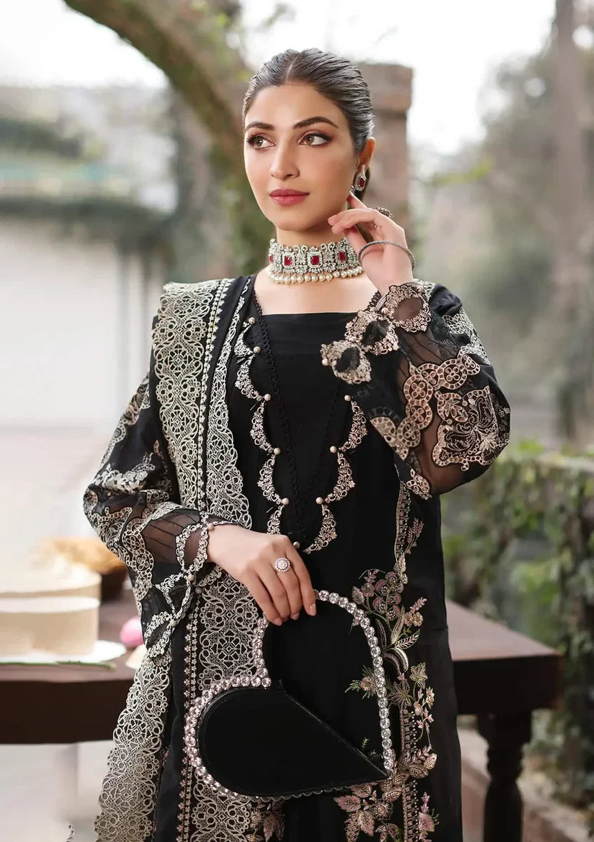 3PC EMBROIDERED DHANAK SUIT - BG901