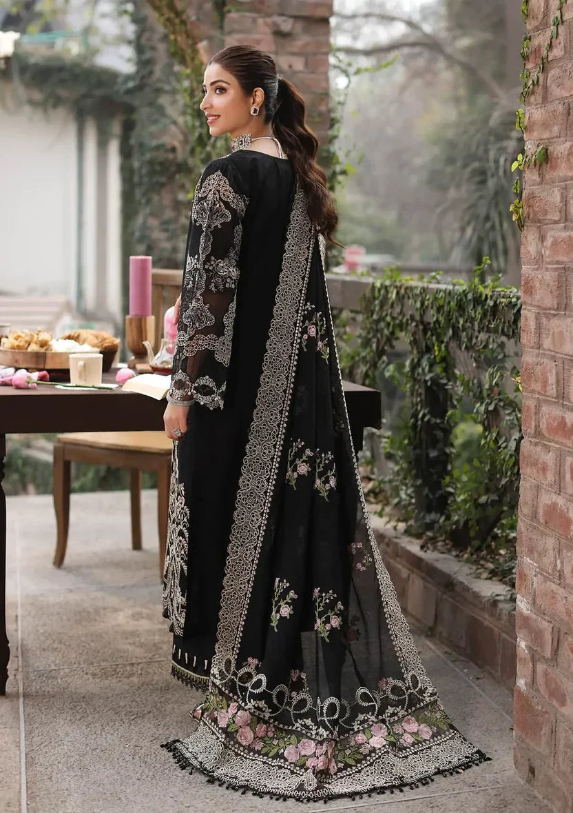 3PC EMBROIDERED DHANAK SUIT - BG901
