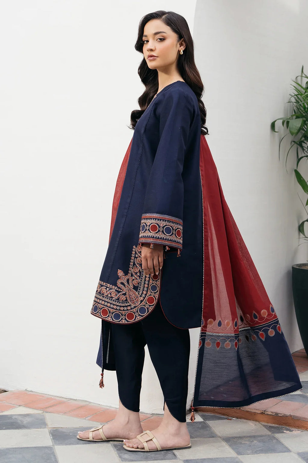 DOBBY 3 PC DHANAK SUIT - BG823