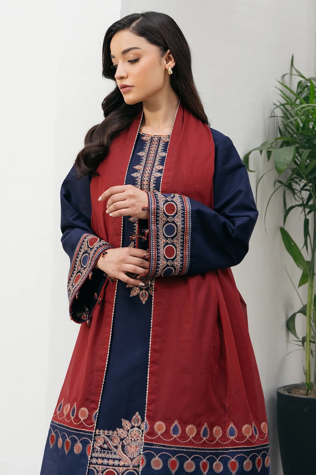 DOBBY 3 PC DHANAK SUIT - BG823