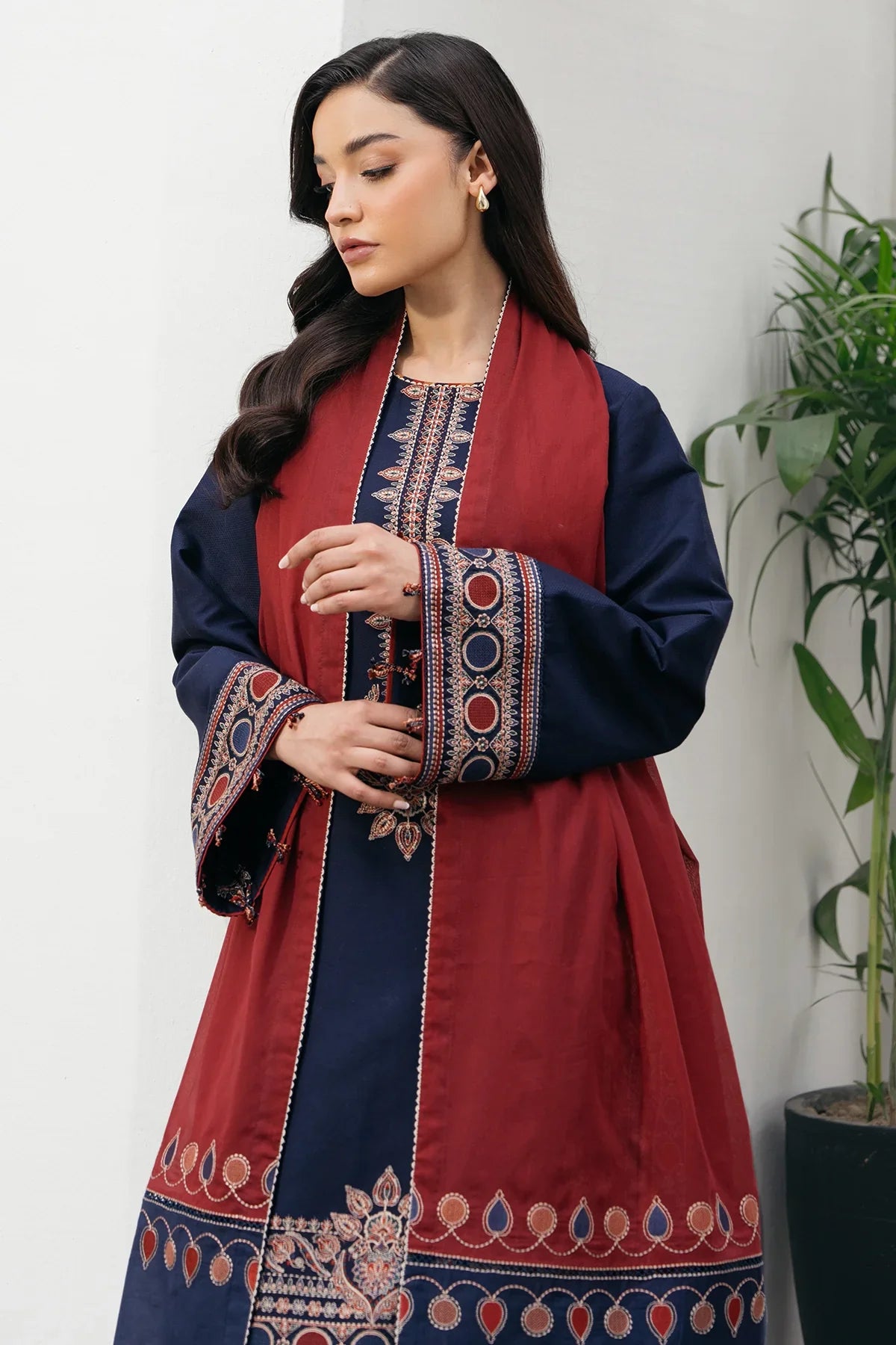 DOBBY 3 PC DHANAK SUIT - BG823