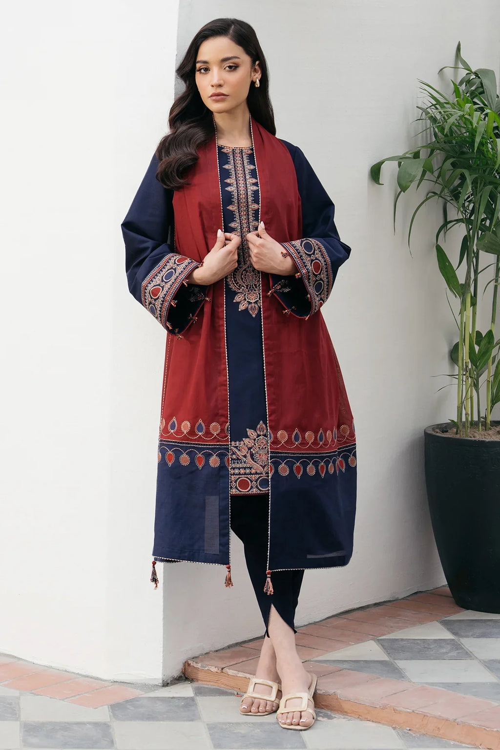 DOBBY 3 PC DHANAK SUIT - BG823