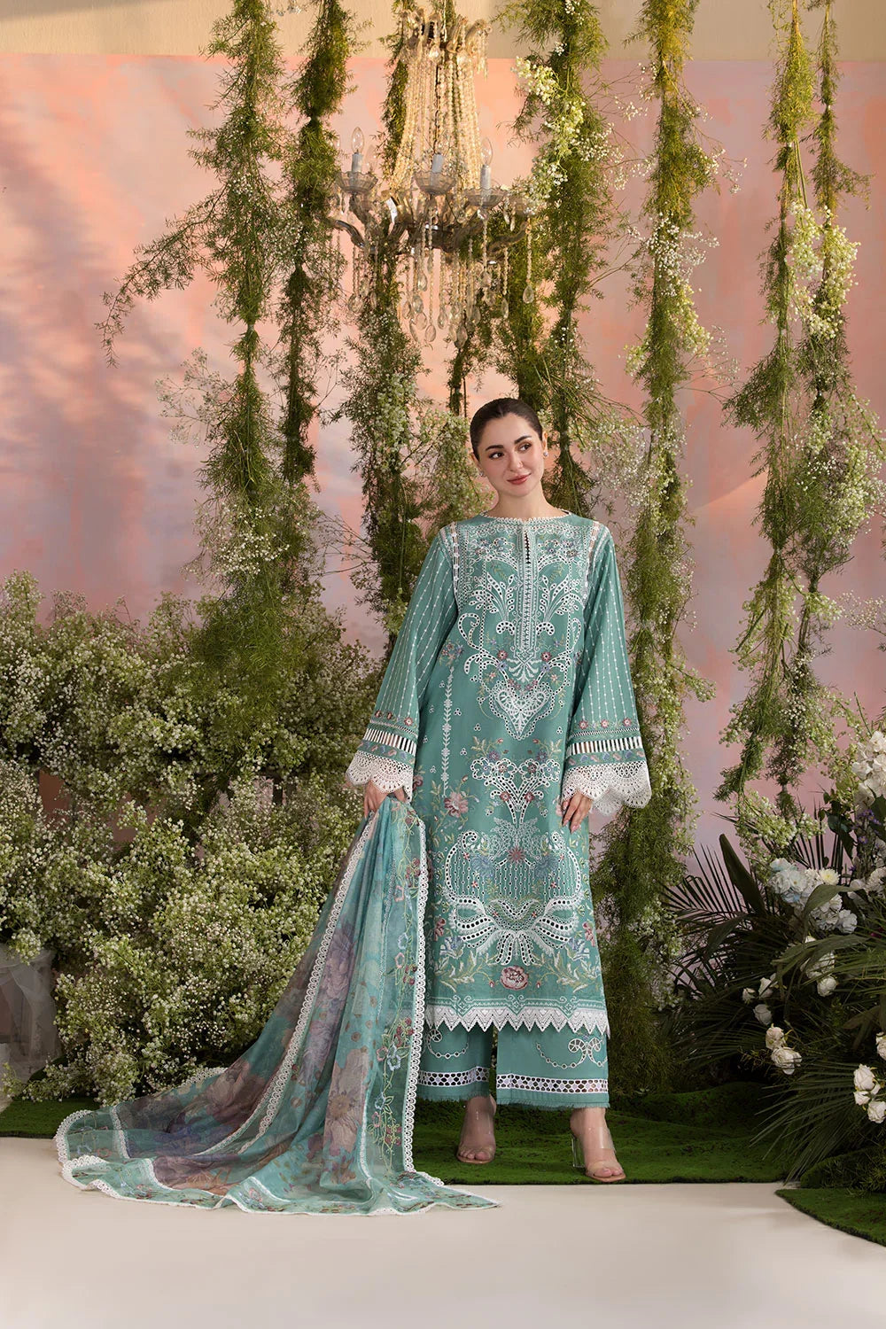 3PC EMBROIDERED LUXURY LAWN - BG876