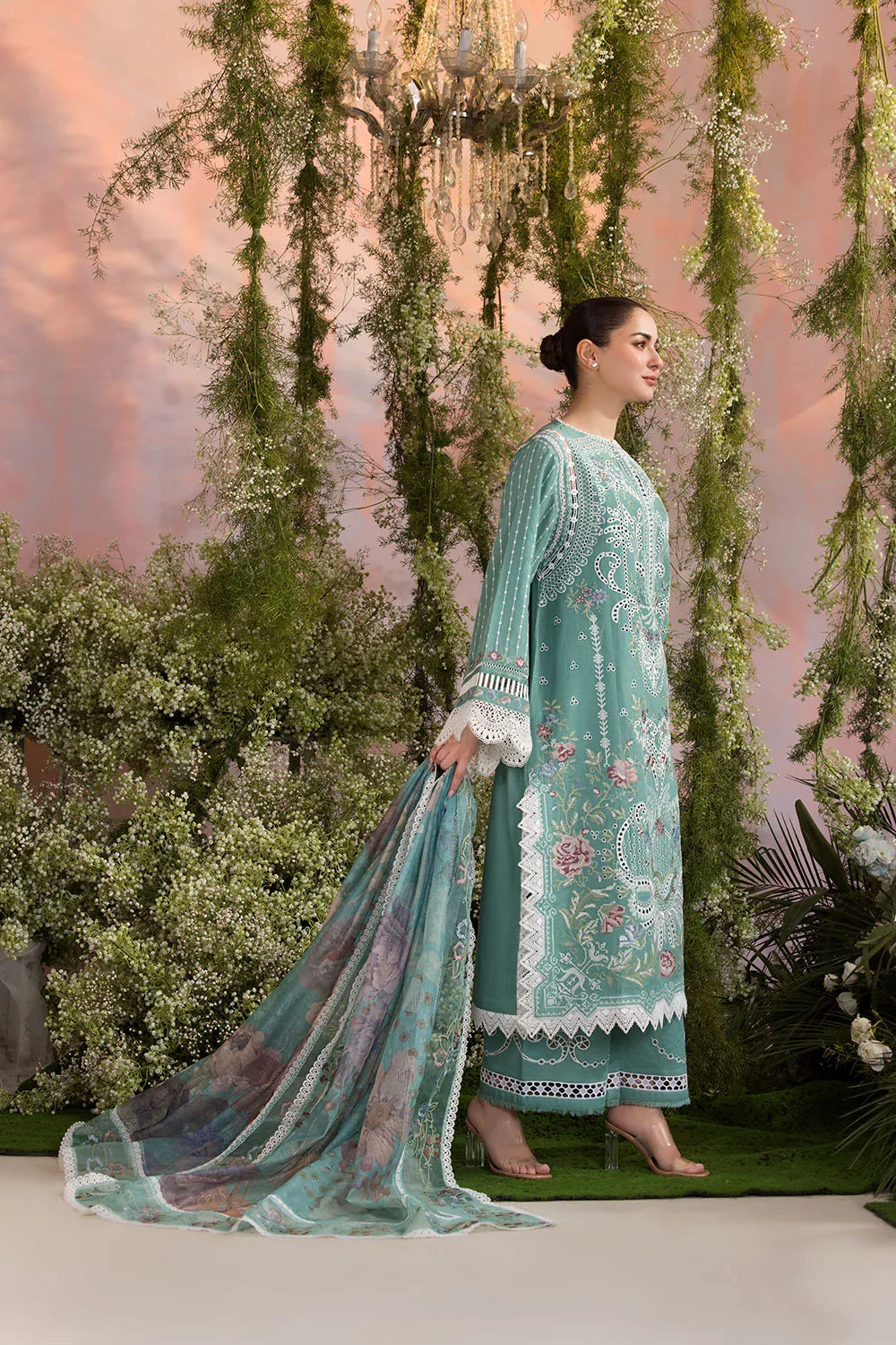 3PC EMBROIDERED LUXURY LAWN - BG876