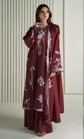 3PC EMBROIDERED DHANAK SUIT - BG910